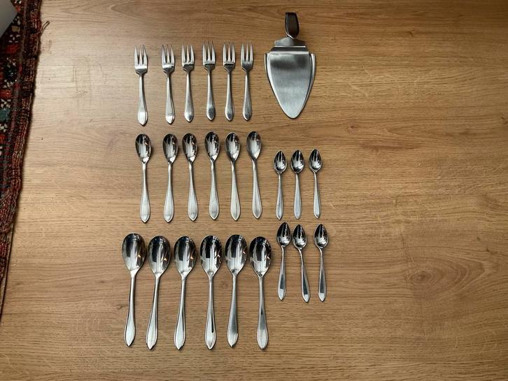 Los Bestek Gero Zilmeta Model 718 Puntfilet, Antiek en Kunst, Antiek | Bestek, Ophalen of Verzenden