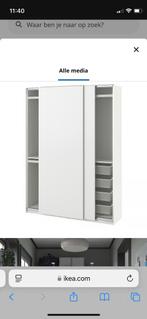 IKEA Pax kledingkast met schuifdeuren hoogglans wit, Ophalen, Gebruikt, 100 tot 150 cm, 200 cm of meer
