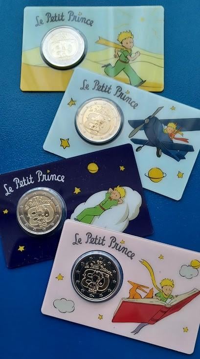 Frankrijk 4 x 2 euro "Le Petit Prince 80 " coincard - 2026, Verzenden, Frankrijk, 2 euro, Setje