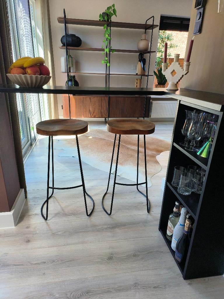 Barkrukken, 2 krukken, Ophalen, Hout, 60 tot 90 cm