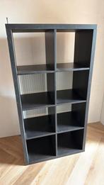Zwart open vakkenkast met 8 vakken, Huis en Inrichting, Ophalen, Met plank(en), Gebruikt, 100 tot 150 cm