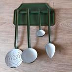 EMAILLE DONKER GROENE LEPELREK MET GOUDEN BIES., Antiek en Kunst, Antiek | Emaille, Ophalen of Verzenden