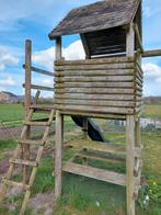 Houten Speelhuisje met Glijbaan en Dubbele Schommel, Ophalen, Gebruikt, Schommel