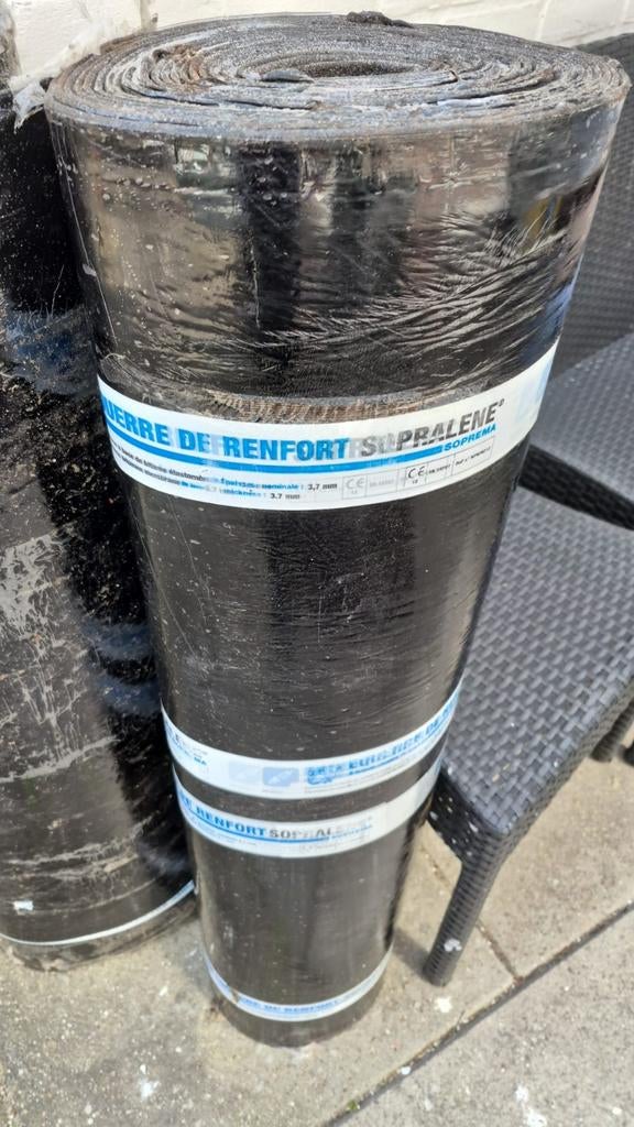 Bitumen dakrol met leislag 2x 8m per rol, Ophalen, Overige materialen, Zwart, Nieuw