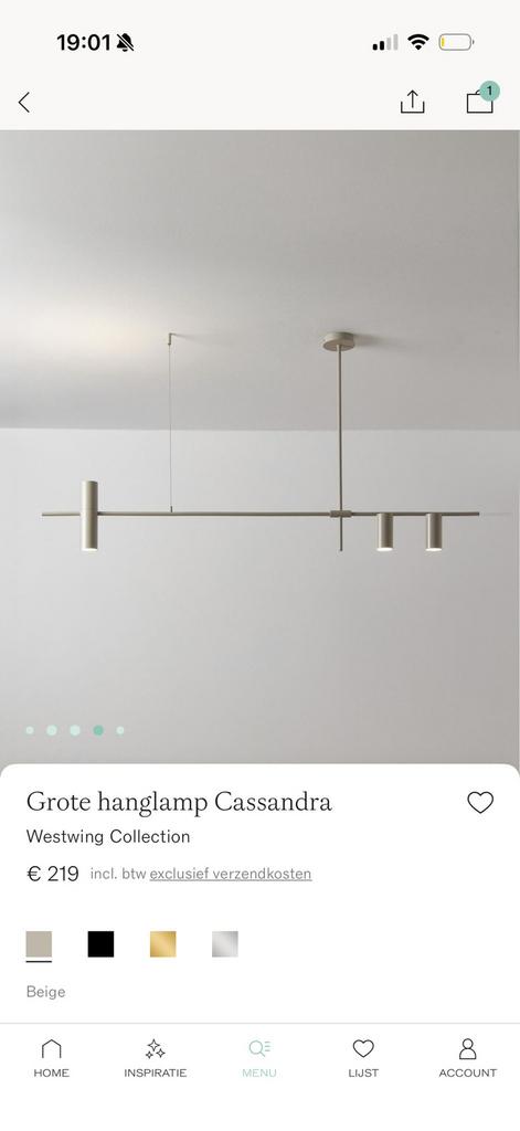 Hanglamo van westwing cassandra, Huis en Inrichting, Lampen | Hanglampen, Ophalen, Nieuw, Minder dan 50 cm