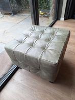 Groene leren poef, Ophalen, Gebruikt, Vierkant, Landelijk