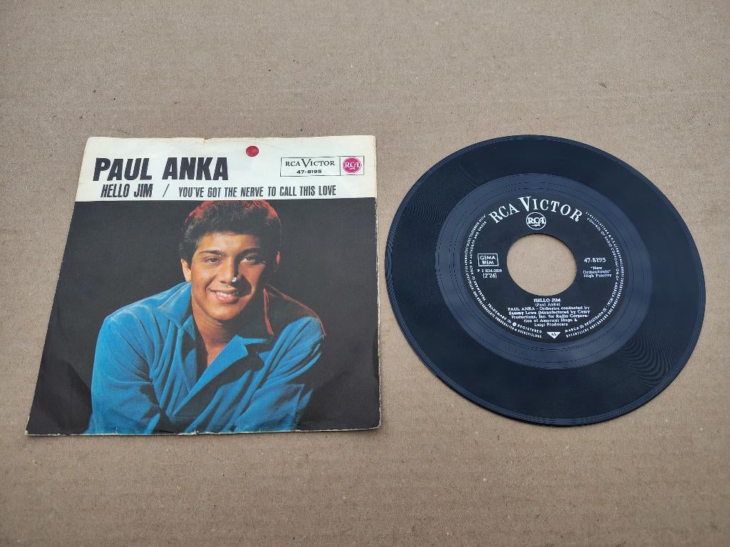 7" Single: Paul Anka - Hello Jim (1963), Cd's en Dvd's, Vinyl Singles, Gebruikt, Pop, 7 inch, Verzenden