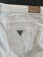 Guess broek wit met strass en ritsjes, maat 29, Ophalen of Verzenden, Zo goed als nieuw, Wit, W28 - W29 (confectie 36)
