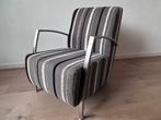 Fauteuil met streepdessin en metalen armleuning, Ophalen, Gebruikt, Eén, Stof