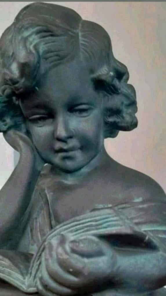 Vintage beeldje 'Etude' - Lezend meisje, Antiek en Kunst, Kunst | Beelden en Houtsnijwerken, Ophalen of Verzenden