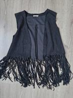 Suede gilet met franjes, Maat 38/40 (M), Zwart, Ophalen of Verzenden, Zo goed als nieuw