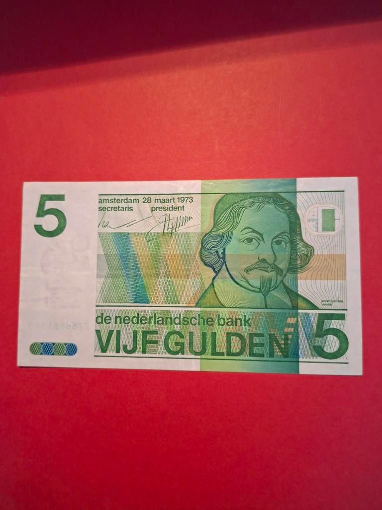 5 gulden Vondel II proof 1 uit 1973 in PR-
Serie 2786, Postzegels en Munten, Bankbiljetten | Nederland, Ophalen of Verzenden, 5 gulden