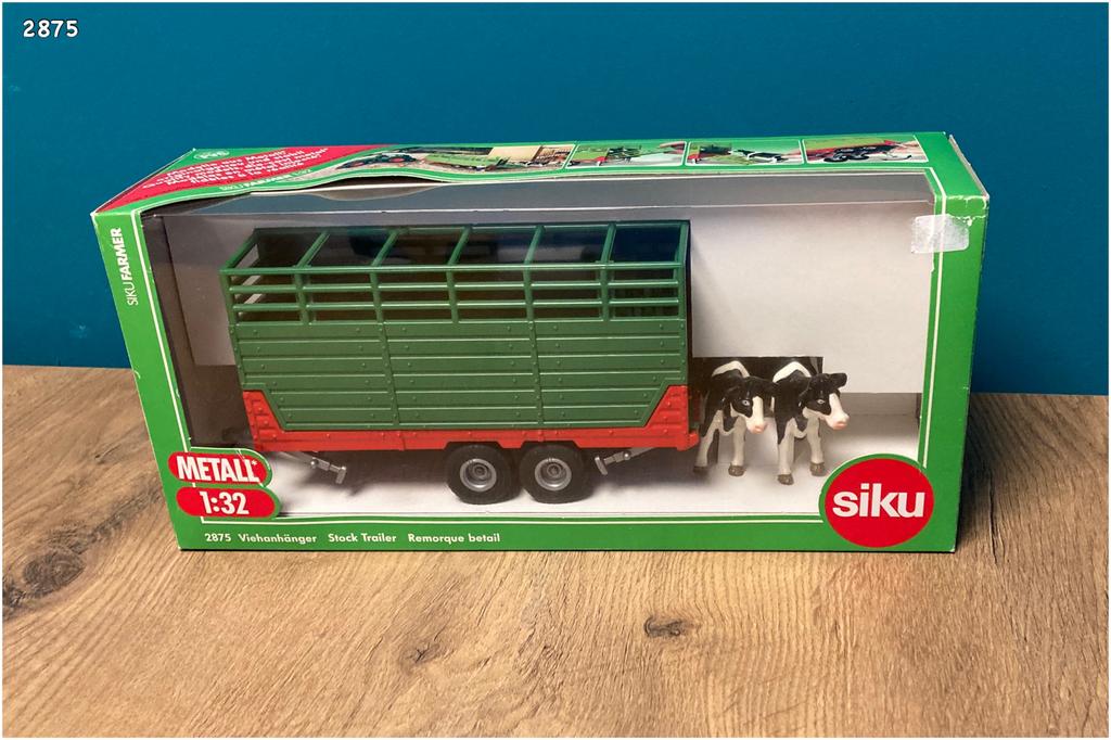 Siku 2875 - Veeaanhanger met 2 koeien 1:32, Ophalen, Gebruikt, Tractor of Landbouw, SIKU