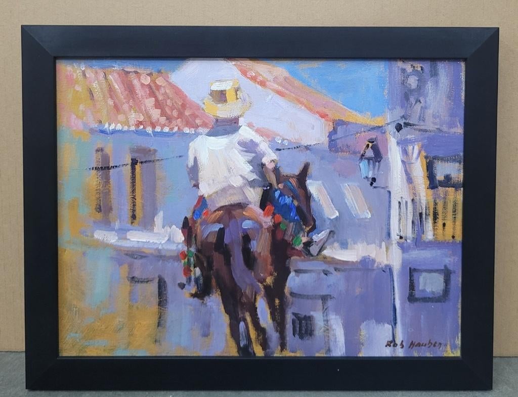 Robert HAUBEN, met de ezel door Mijas in Spanje, Ophalen of Verzenden