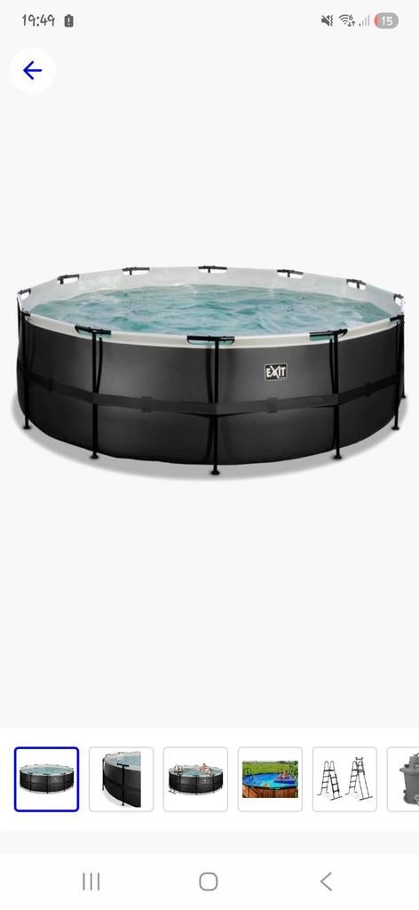 Gereserveerd black leather zwembad 427x122 cm, Gebruikt, Rond, 300 cm of meer, Ophalen