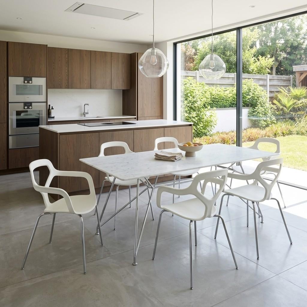 ZES DESALTO ITALIAANS DESIGN STOELEN VOOR BINNEN OF BUITEN, Huis en Inrichting, Stoelen, Wit, Ophalen of Verzenden, Zo goed als nieuw