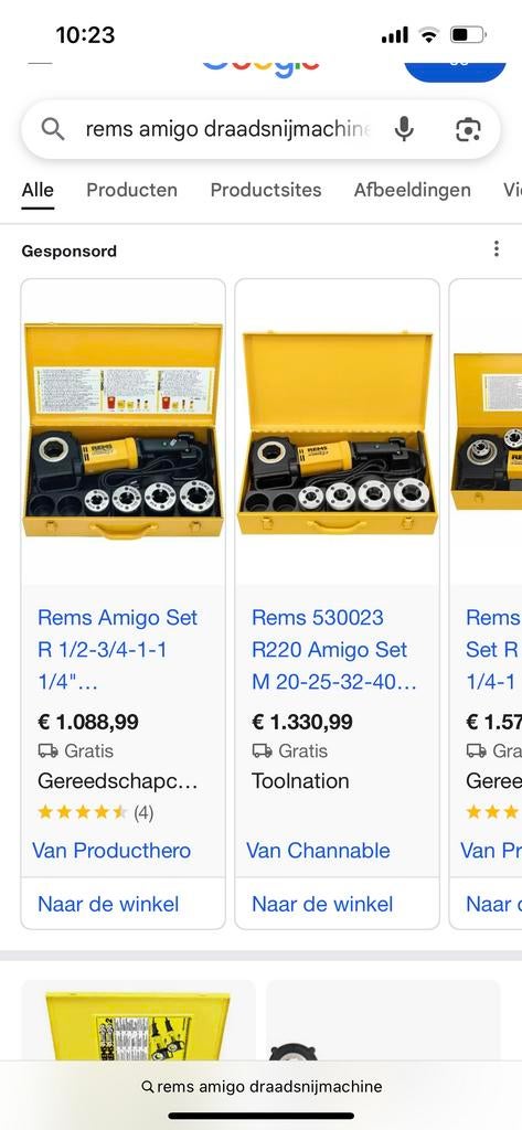 Rems Amigo draadsnijmachine set, Doe-het-zelf en Verbouw, Gereedschap | Overige machines, Ophalen of Verzenden, Gebruikt