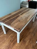 Robuuste houten eettafel - 185x90 cm, Ophalen, Gebruikt, 50 tot 100 cm, Vijf personen of meer