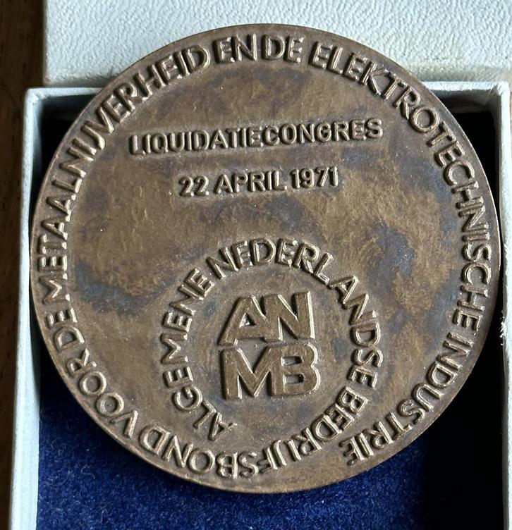 bronzen herdenkingspenning  Liquidatiecongres van het ANMB, Postzegels en Munten, Penningen en Medailles, Brons, Nederland, Ophalen