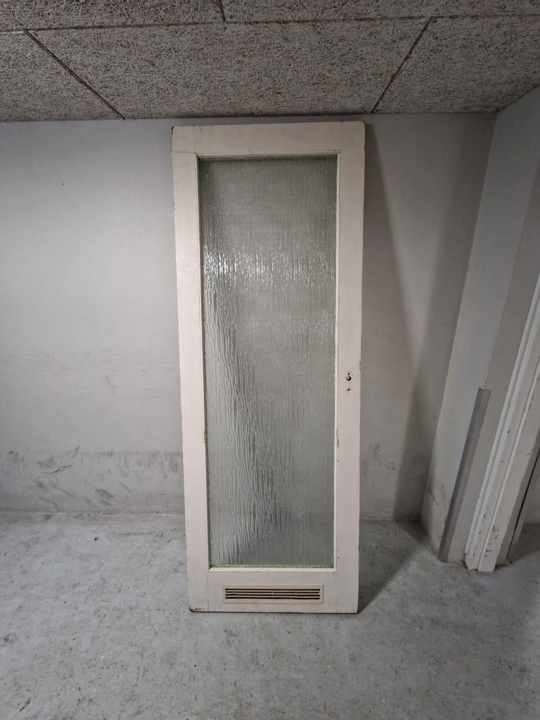 Binnendeur met figuurglas 77,5cm breed  210,5cm hoog, Doe-het-zelf en Verbouw, Ophalen, Gebruikt, Minder dan 80 cm, Binnendeur