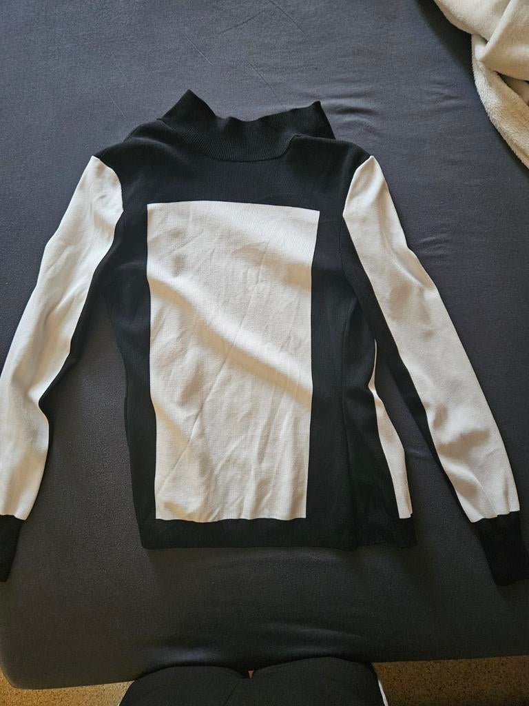 Stijlvol zwart-wit vest met rits H&M en Balmain, Maat 38/40 (M), H&M, Zwart, Ophalen of Verzenden