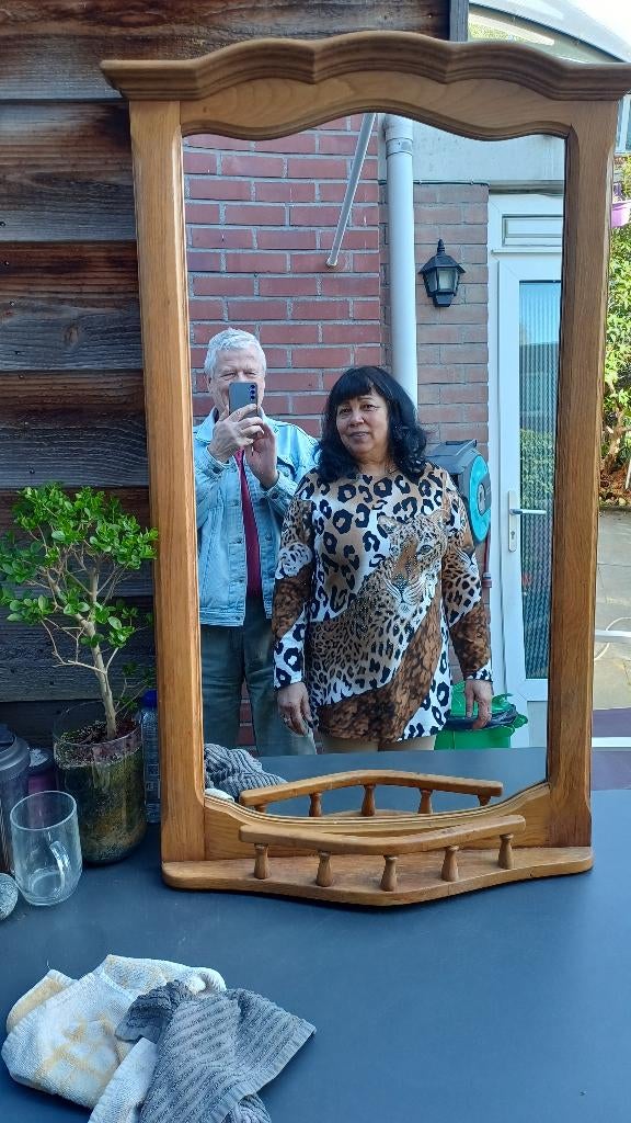 vintage spiegel, Ophalen, Gebruikt, 100 tot 150 cm, Rechthoekig