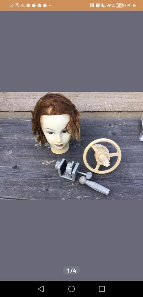 Oefenhoofd met klem en haarkleurboeken, Ophalen of Verzenden