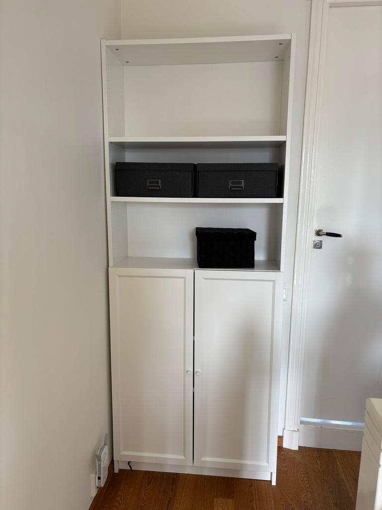 IKEA Billy Boekenkast met Oxberg deuren 80x30x202 cm, Ophalen, Gebruikt, 200 cm of meer, 50 tot 100 cm