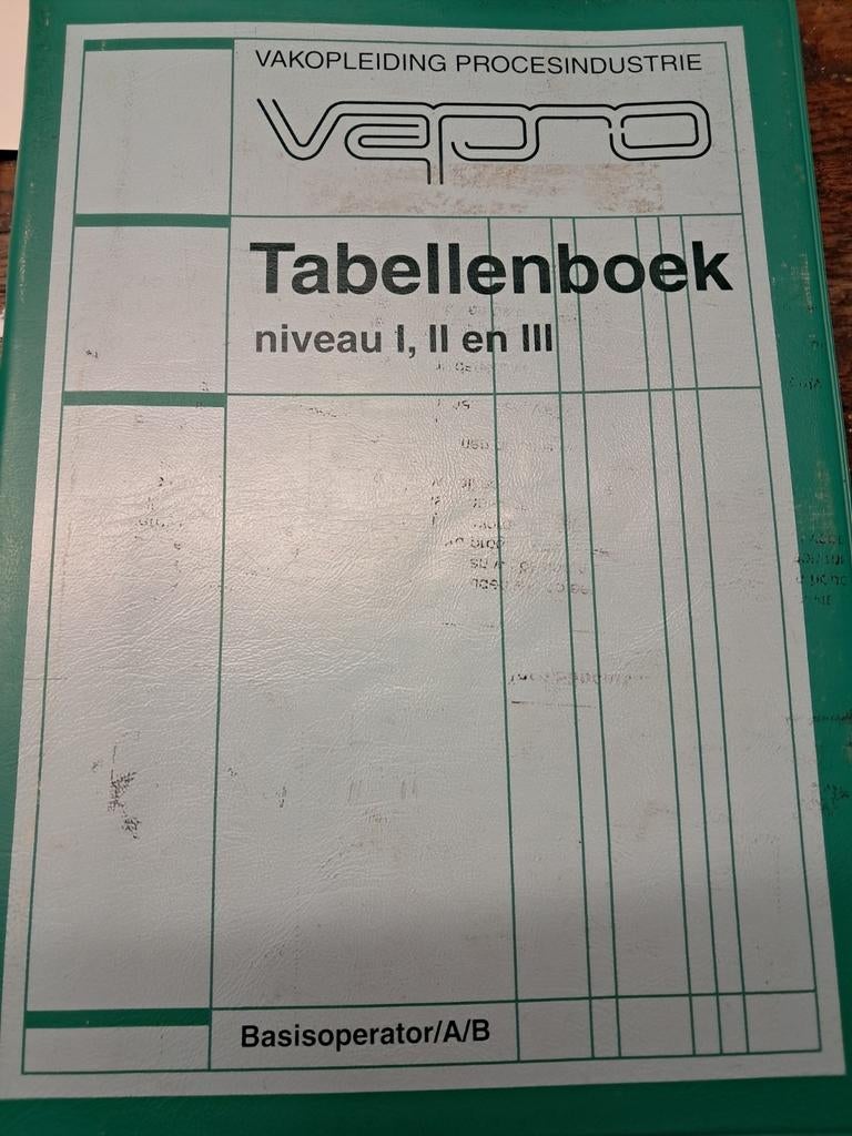 Vapro Tabellenboek - Niveaus I, II en III (2000), Boeken, Techniek, Gelezen, Overige onderwerpen, Ophalen