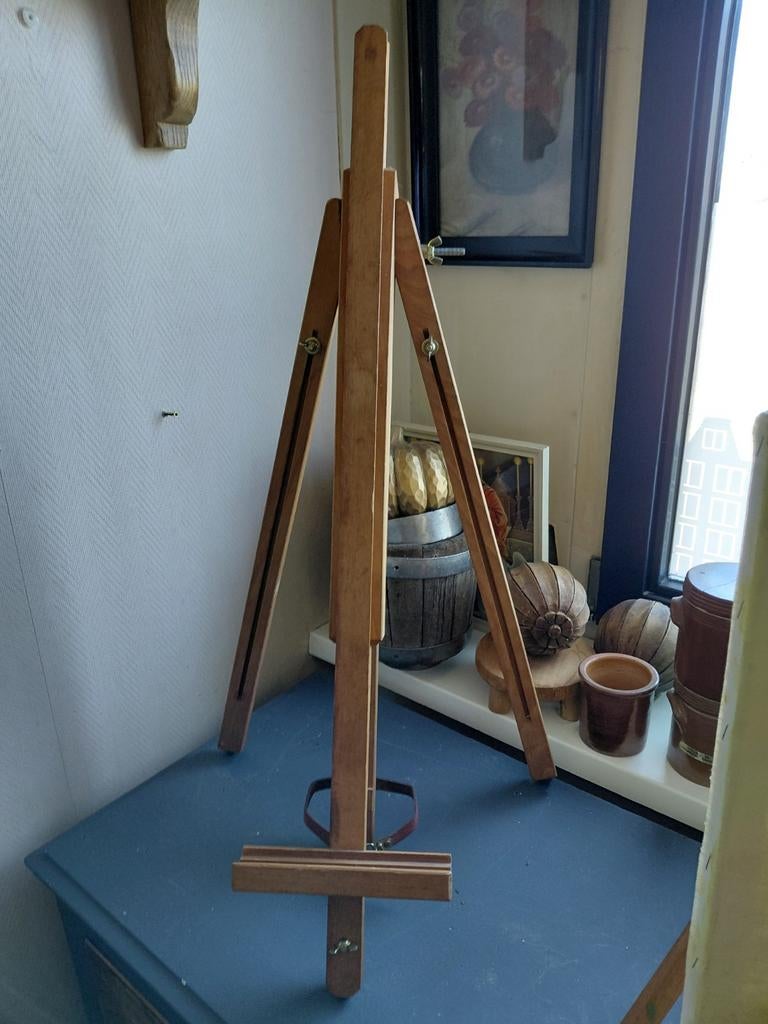 Vintage inklapbare houten schildersezel, Ophalen