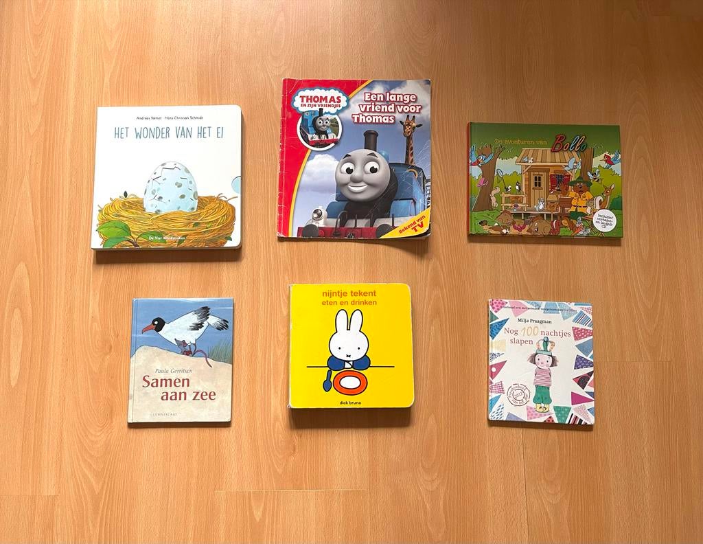 6 Kinderboeken: Thomas, Nijntje, Bollo, en meer!, Ophalen of Verzenden, Gelezen, Uitklap-, Voel- of Ontdekboek, 2 tot 3 jaar