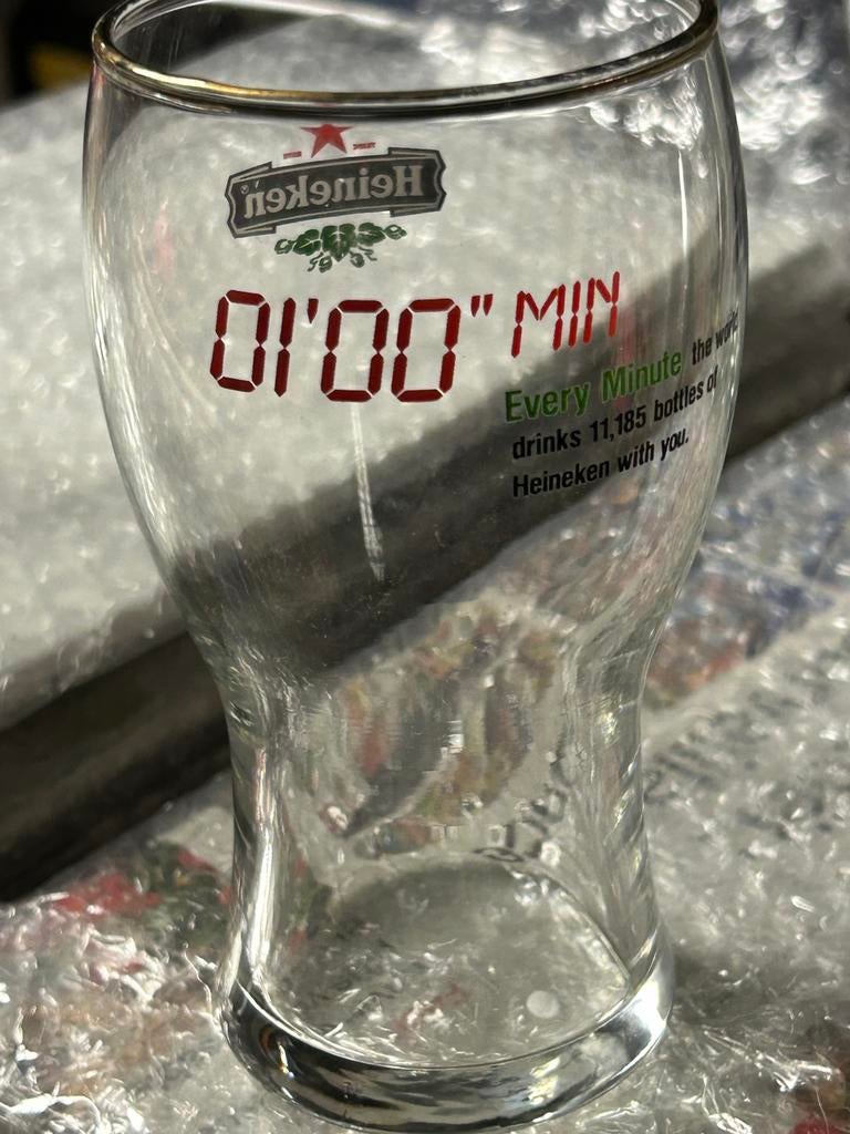 Heineken glas dubbeldruk 01’00 min, Ophalen, Zo goed als nieuw