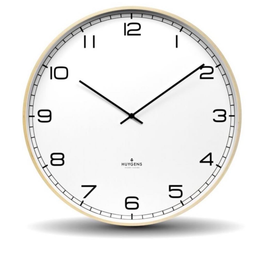 Huygen Wandklok. diameter 45 cm, stil uurwerk, Ophalen of Verzenden, Zo goed als nieuw, Analoog, Wandklok