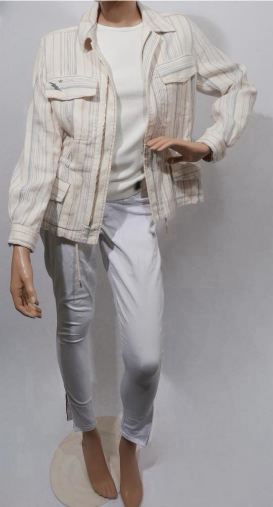 ZADIG & VOLTAIRE ecru linnen jasje maat M ZGAN, Ophalen of Verzenden, Zo goed als nieuw, Maat 38/40 (M), Wit