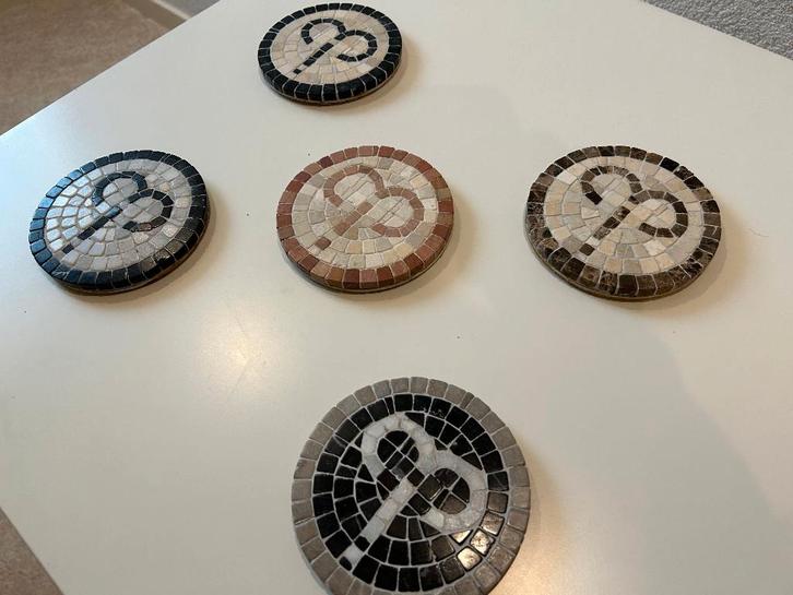 Onderzetters massief marmer mozaiëk Sterrenbeeld Steenbok, Huis en Inrichting, Woonaccessoires | Onderzetters, Nieuw, Glas of Kopje