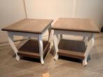 Twee mooie bijzettafeltjes - ook per stuk te koop, Huis en Inrichting, Tafels | Bijzettafels, Minder dan 55 cm, Queen Anne, Vierkant