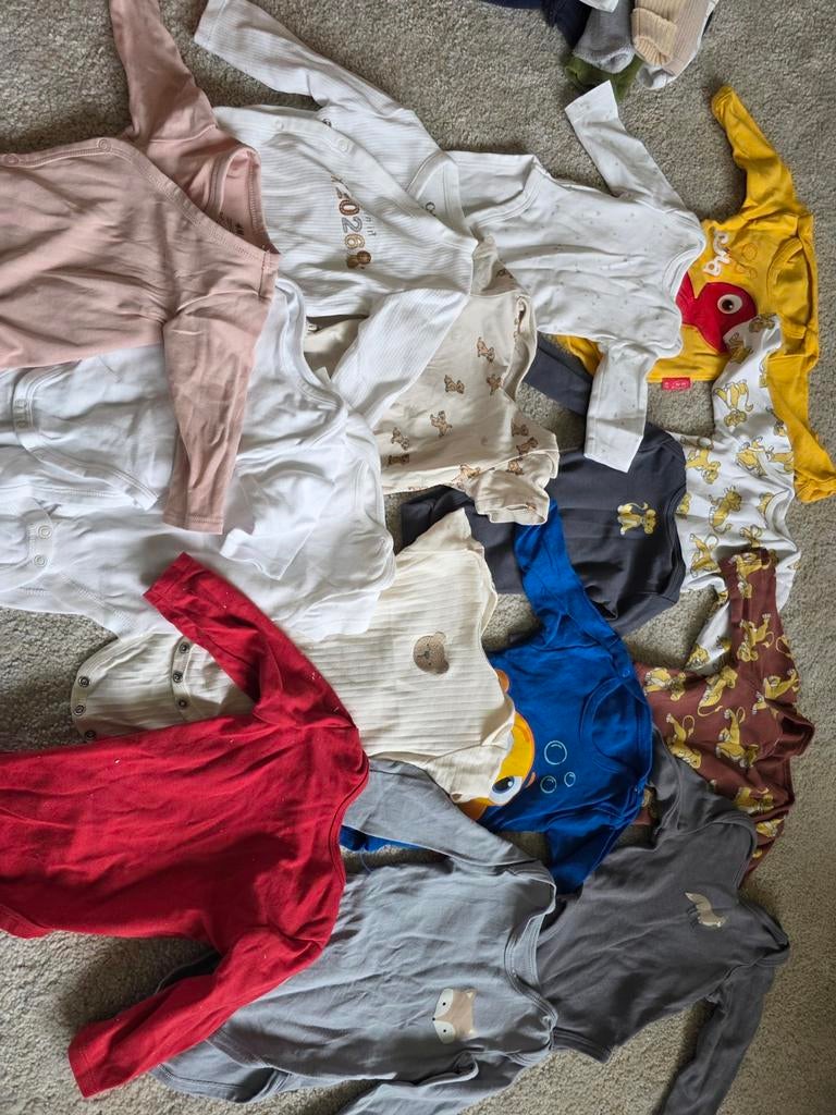 Grote set baby rompers lange mouw (diverse maten), Kinderen en Baby's, Babykleding | Overige, Ophalen of Verzenden, Gebruikt, Diverse