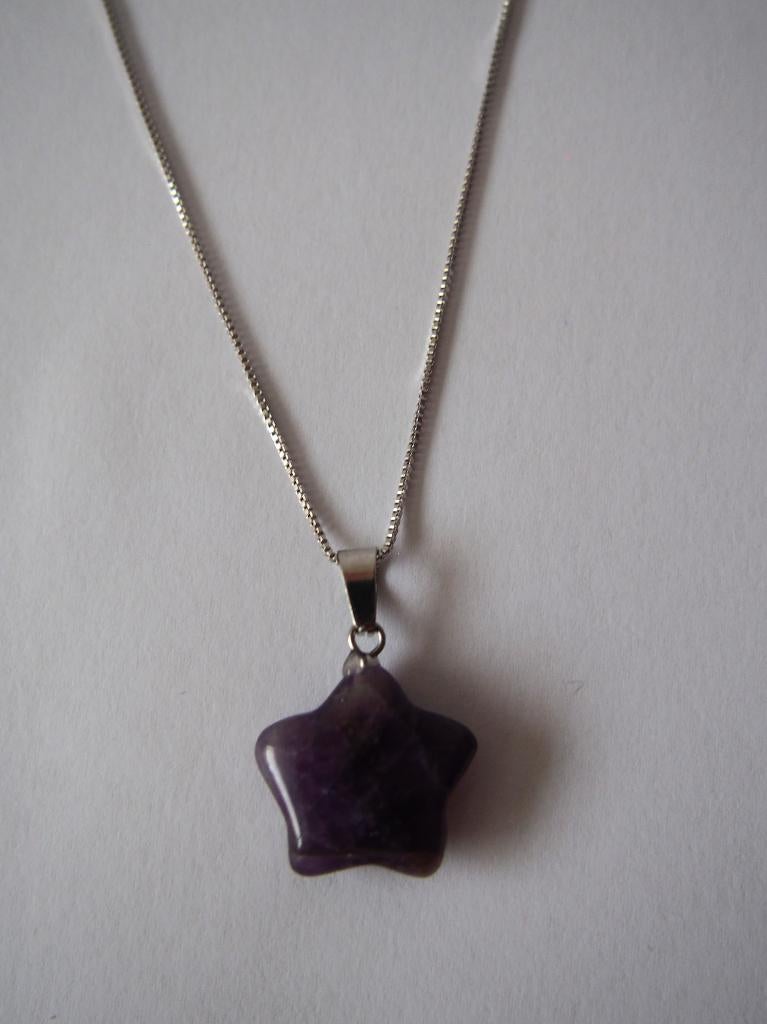 Ster hanger steentje “Amethyst” SALE, Met hanger, Overige kleuren, Verzenden, Nieuw
