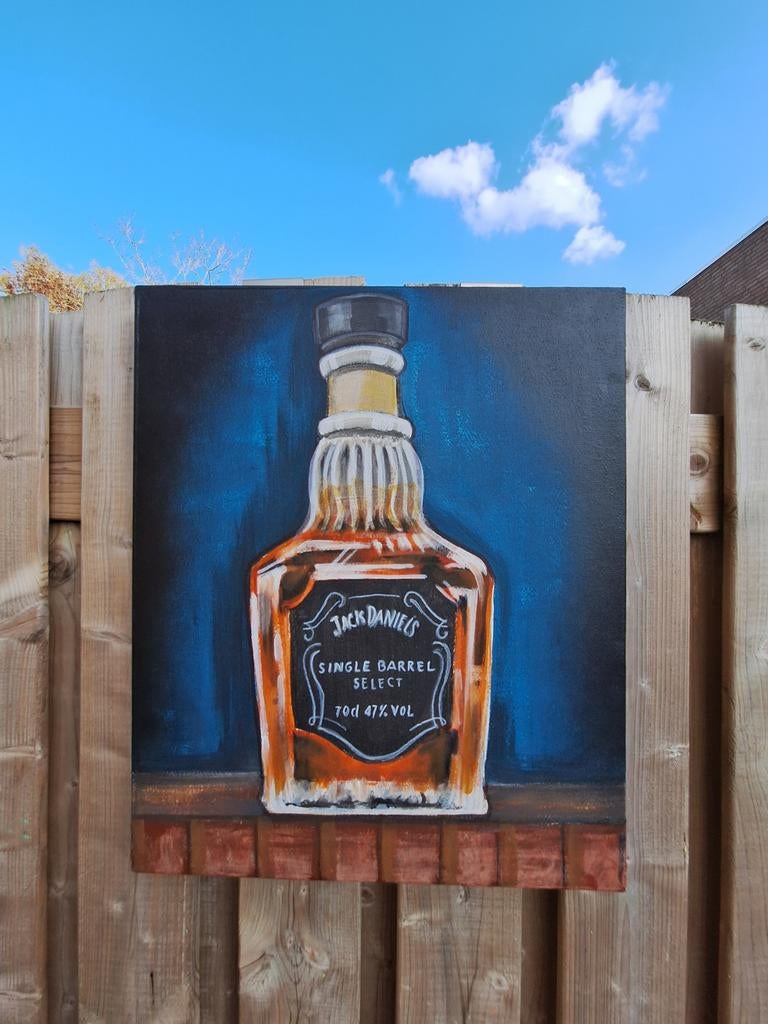 Acryl schilderij Jack Daniels Single Barrel - 60x50cm, Ophalen of Verzenden