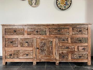 Dressoir India / Ibiza houtsnijwerk  beschikbaar voor biedingen