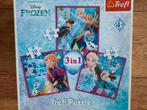 Frozen 3-in-1 Puzzel, Ophalen of Verzenden, Meer dan 50 stukjes, Zo goed als nieuw, 4 tot 6 jaar
