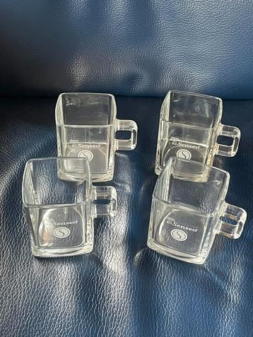4 glazen senseo koffie kopjes beschikbaar voor biedingen