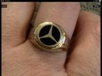 Prachtige vintage gouden ring Mercedes zwar Onyx 14 karaat, Sieraden, Tassen en Uiterlijk, Ringen, Goud, Goud, 20 of groter, Met edelsteen
