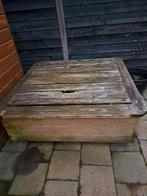 Houten zandbak met deksel en wieltjes, Kinderen en Baby's, Speelgoed | Buiten | Zandbakken, Ophalen, Gebruikt