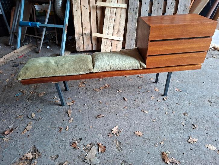 authentiek vintage telefoonbankje/ halbankje deens design, Verzamelen, Retro, Huis en Inrichting, Ophalen