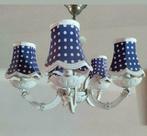 Hanglamp,Paars,5 kapjes,Wit,kado,Kroonluchter,lamp,kinderen, Ophalen of Verzenden, Zo goed als nieuw, Overige materialen