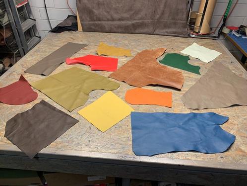 Pakketten effen leren lapjes, Hobby en Vrije tijd, Stoffen en Lappen, Nieuw, Leer of Kunstleer, Minder dan 30 cm, 30 tot 200 cm