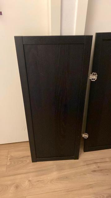 Kastdeurtjes voor Billy Ikea (nu Oxberg) zwartbruin 3x - afbeelding 2