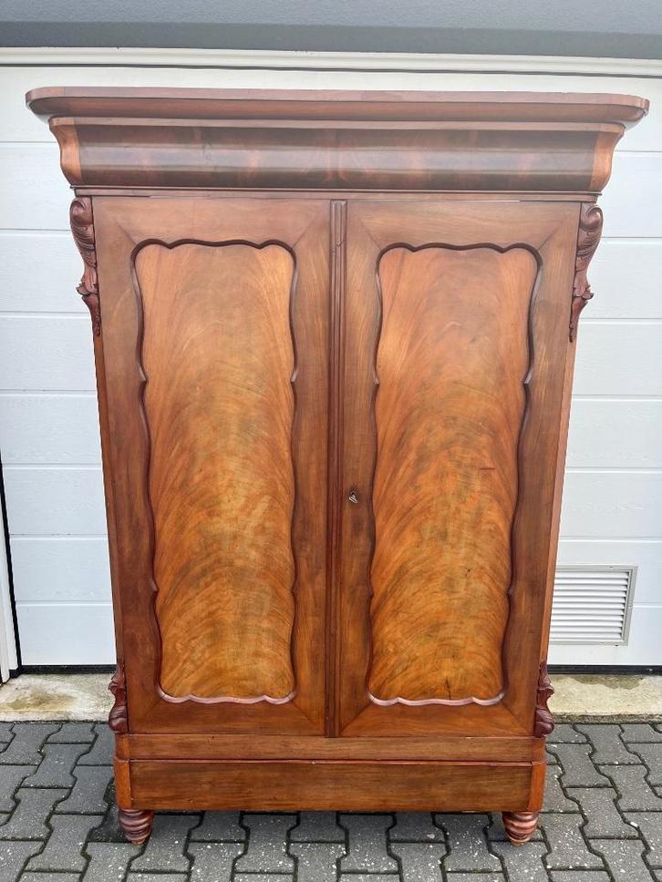 Mahonie biedermeier meidenkast kleding linnen leg kind baby, Antiek en Kunst, Antiek | Meubels | Kasten, Ophalen