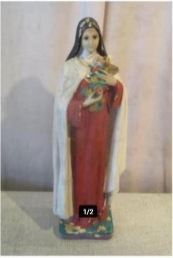 Mooi Oud religieus Beeld van de Heilige Theresia - 30cm beschikbaar voor biedingen